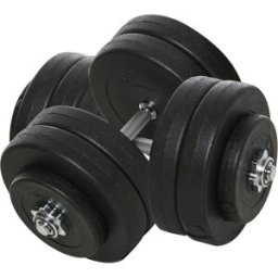 Homcom Set Manubri Palestra 50kg (8x5kg, 4x1.5kg), Pesi Palestra con 12 Dischi da 1.5kg, 5kg, Փ25mm, per Allenamento a Casa Aosom