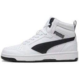 Sneakers Mid-Cut Bianche e Dettagli Neri Puma Rebound V6 Mid Jr 39
