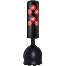 Homcom Sacco da Boxe da Terra, Sacco da Pugile per Adulti e Bambini, Fit Boxe Arti Marziali (50x50x165cm) Aosom