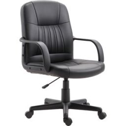 Vinsetto Sedia da Ufficio Ergonomica Poltrona Scrivania Girevole Altezza Regolabile Schienale Alto Ecopelle Nero Aosom
