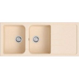 Cmspa LAVELLO COLORADO 116x50 cm IN QUARZO AVENA 2 VASCHE CON SGOCCIOLATOIO REVERSIBILE