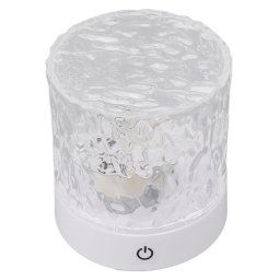 Trade Shop - Lampada Da Tavolo In Cristallo Oceanico Abs Ondulato Usb A 16 Colori Sala Giochi Pranzo -