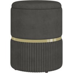 Homcom Poggiapiedi da Divano con Superficie Imbottita, Coperchio Rimuovibile, Piedini Antiscivolo, 36x36x44 cm, Grigio, Pouf Contenitore Aosom