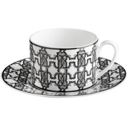 Roberto Cavalli Monogram Black Set 2 Tazze Te' In Confezione Regalo - Caffè E Te Nero UNICA