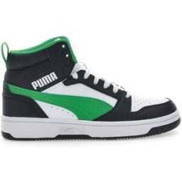 Sneakers Mid-Cut con Tomaia Traforata Puma REBOUND V6 MID JR Nere e Verdi 39