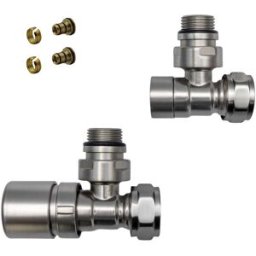 Lazzarini KIT VALVOLA TERMO E DETENTORE INOX 3/4" EK CON 2 ADATTATO PER TUBO PEX 16X2