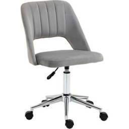 Vinsetto Sedia da Ufficio Ergonomica e Girevole, Sedia Imbottita per Scrivania con Altezza Regolabile, Grigio 49x54x79-91cm Aosom