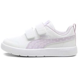 Sneakers Bianche con Dettagli Lilla i Pois e Velcro PUMA Courtflex V3 Dotty V PS 33