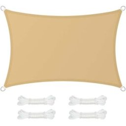 SONGMICS Vela Parasole con Colonna d'Acqua Anti UV 93%, Giallo Sabbia
