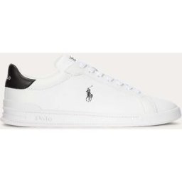 Ralph Lauren Sneaker Heritage Court II bianca in pelle con dettaglio nero