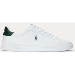 Ralph Lauren Sneaker Heritage Court II bianca in pelle con dettaglio verde