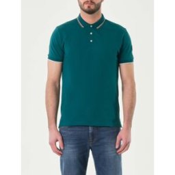 Colmar Polo ottanio mezza manica in piquè di cotone stretch con bordino grigio bianco e bordeaux