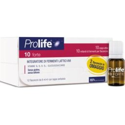 ZETA FARMACEUTICI SpA Prolife 10 Forte - Integratore a base di fermenti lattici vivi - 12 flaconcini
