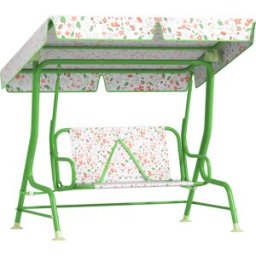 Aiyaplay Dondolo per Bambini da Esterno a 2 Posti con Tettuccio Regolabile e Cinture di Sicurezza, 112x75x120 cm, Verde