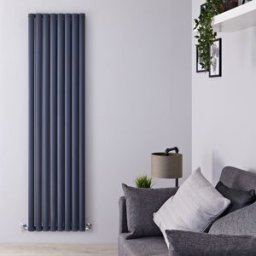HudsonReed Termosifone Verticale Antracite di Design in Alluminio - 2004W - 1800 x 470mm - Revive Air