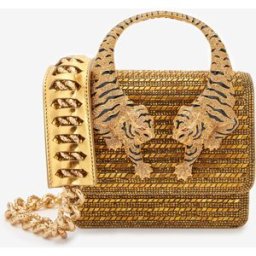 Roberto Cavalli Mini Roar Bag Con Cristalli - Female Borse Oro UNICA
