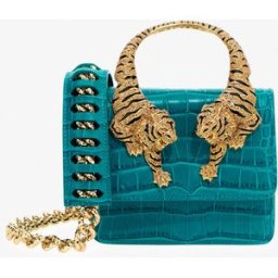 Roberto Cavalli Borsa A Spalla Roar Piccola Con Tigri Gioiello - Female Borse Azzurro UNICA