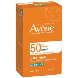 AVENE (Pierre Fabre It. SpA) Avene Solare Ultra Fluid Oil Contol SPF50 - Fluido viso opacizzante per pelle sensibile - 50 ml