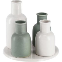 Elemento decorativo Enissa; 16x14 cm (ØxH); bianco/verde