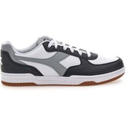 Sneakers Bianche con logo Grigio e Dettagli Neri DIADORA RAPTOR LOW 45