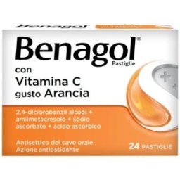 RECKITT BENCKISER H.(IT.) SpA Benagol - Per i primi sintomi del mal di gola - Gusto Arancia - 24 Pastiglie con Vitamina C