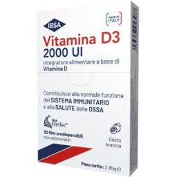 IBSA FARMACEUTICI ITALIA Srl Vitamina D3 2000 UI IBSA - Integratore alimentare a base di Vitamina D - 30 Film Orodispersibili