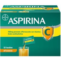 BAYER SpA Aspirina C Granulato - Trattamento sintomatico di mal di testa, febbre e dolori muscolari - Gusto arancia - 10 Bustine