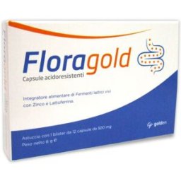 GOLDEN PHARMA Srl Floragold - Integratore per l'equilibrio della flora batterica intestinale - 12 capsule