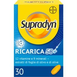 BAYER SpA Supradyn Ricarica 50+ - Integratore antiossidante ed energizzante per adulti oltre i 50 anni - 30 compresse