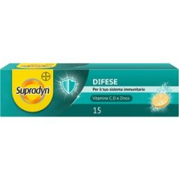 BAYER SpA Supradyn Difese - Integratore alimentare per supportare il sistema immunitario - 15 compresse effervescenti