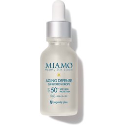 MEDSPA Srl Miamo Longevity Plus Aging Defense Sunscreen Drops SPF50+ - Siero viso antietà con protezione solare molto alta - 30 ml