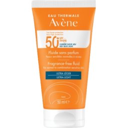 AVENE (Pierre Fabre It. SpA) Avene Solare Fluido SPF50+ Senza profumo - Fluido solare viso ultra leggero per pelle sensibile - 50 ml