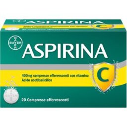 BAYER SpA Aspirina C - Trattamento sintomatico di mal di testa, febbre e dolori da lievi a moderati - 20 compresse effervescenti 400 + 240mg
