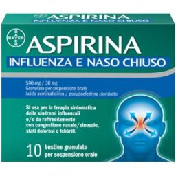 BAYER SpA Aspirina Influenza e Naso Chiuso - Trattamento sintomatico della congestione nasale e di stati febbrili - 10 Bustine