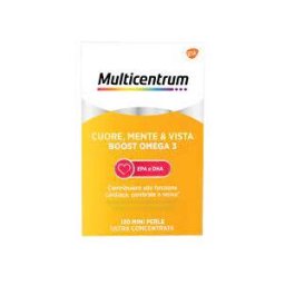 HALEON ITALY Srl Multicentrum Cuore, Mente e Vista Boost Omega 3 - Integratore per il benessere del cuore e della vista - 120 capsule