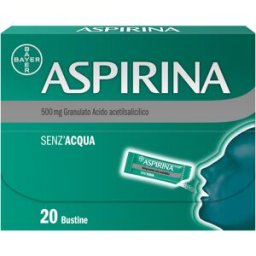 BAYER SpA Aspirina Granulato - Trattamento sintomatico di mal di testa, febbre e dolori da lievi a moderati - 20 bustine 500 mg