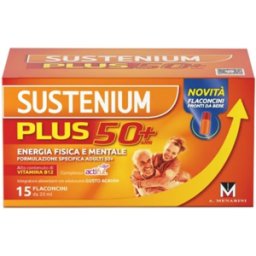 A.MENARINI IND.FARM.RIUN.Srl Sustenium Plus 50+ - Integratore energizzante per adulti over 50 - 15 flaconcini