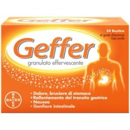 BAYER SpA Geffer - Granulato effervescente contro acidità e bruciore di stomaco - 24 Bustine