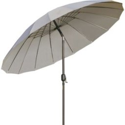 Outsunny Ombrellone da Giardino e Terrazza 2.5x2.5 m a Manovella con 18 Stecche e Inclinabile, Grigio
