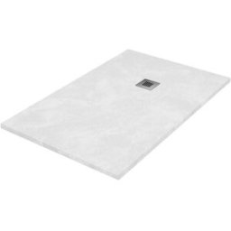 Tecnomat PIATTO DOCCIA ELEGANCE IN MARMORESINA SPATOLATO BIANCO 70x100 H 2,5 cm PILETTA Ø 90 mm