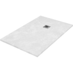 Tecnomat PIATTO DOCCIA ELEGANCE IN MARMORESINA SPATOLATO BIANCO 70x140 H 2,5 cm PILETTA Ø 90 mm
