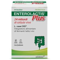 Enterolactis Plus Integratore con Fermenti Lattici Vivi e Probiotici 14 Bustine