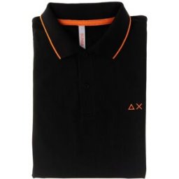 SUN68 Polo in cotone NERO 3XL