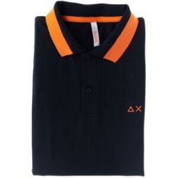 SUN68 Polo in cotone BLU NOTTE M
