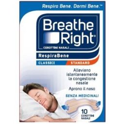 E.FA.S. SpA Breath Right Rinazina Respirabene Cerotti Nasali Classici - Sollievo dal naso chiuso - 10 pezzi