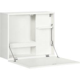 Homcom Scrivania a Muro Pieghevole e Salvaspazio con Ripiani, per Studio, Soggiorno e Ufficio, in Truciolato e MDF, 60x21.5x50 cm, Bianco Aosom