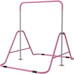 Homcom Sbarra per Trazioni Pieghevole per Bambini 3-8 Anni con Altezze Regolabili in Acciaio, 148x105x88-128cm, Rosa