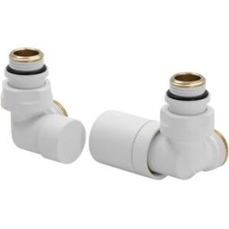 Poletti KIT VALVOLA TERMOSTATIZZABILE DETENTORE A ANGOLO DX FIRST 1/2 BIANCO OPACO ATTACCO EK
