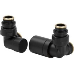 Poletti KIT VALVOLA TERMOSTATIZZABILE DETENTORE A ANGOLO DX FIRST 1/2'' NERO OPACO ATTACCO EK