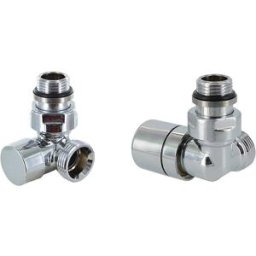 Poletti KIT VALVOLA TERMOSTATIZZABILE DETENTORE A ANGOLO DX FIRST 1/2'' CROMO ATTACCO EK